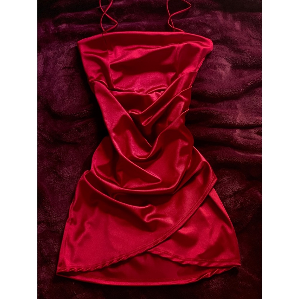 Deep rose red knee length party dress by Windsor